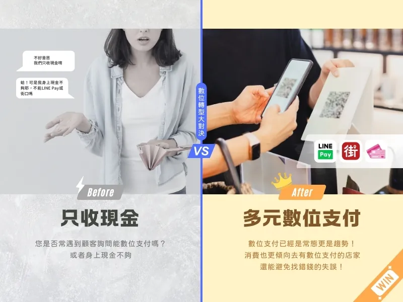 多元數位付款 vs 只收現金